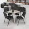 Regency Kahlo Square Table & Chair Sets, 30 W, 30 L, 29 H, Wood, Metal, Vinyl Top, Maple TPL3030PLCM29BK - alternate 3